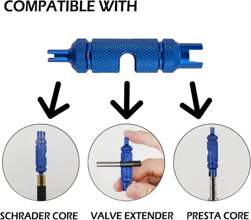 Vista 3 de RRK Herramienta para neumáticos de bicicleta sin cámara, kit de reparación y jeringa inyectora selladora con kit de herramientas de extracción