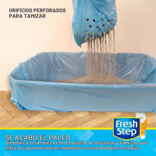 Vista 3 de Fresh Step Jumbo Sifting Drawstring Cat Litter Box Liners, 7 Count Box Bolsas resistentes, diseño de tamizado, cierre de cordón, sartenes ovaladas
