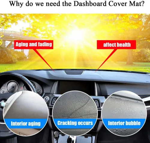 Vista 3 de Rifoda Cubierta de tablero para Chevrolet Chevy Silverado 1500 2500 3500, GMC Sierra 1500, 2020, 2021, 2019, 2020, 2021, protector solar