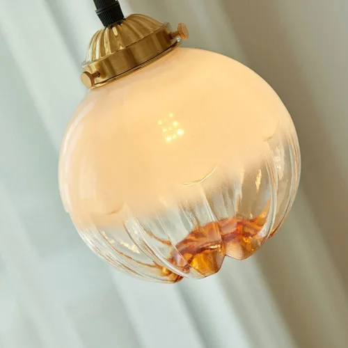 Vista 5 de Genérico Araña moderna, LED moderna lámpara de araña de estilo japonés esférico degradado de vidrio medieval retro flor brote en forma de rama sala