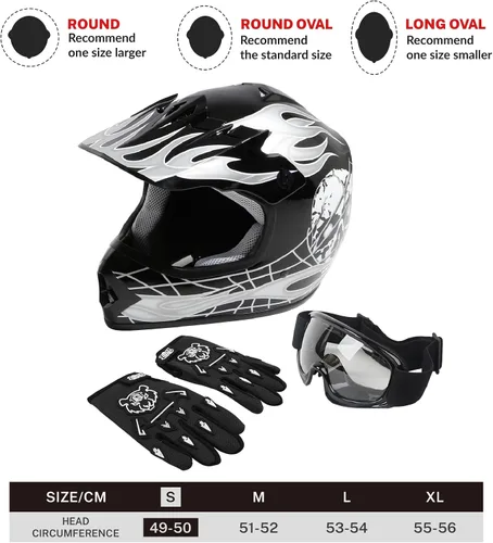 Vista 2 de SLMOTO - Casco DOT para niños y jóvenes de motocross, casco de motocicleta de calle, casco de bicicleta de tierra, motocross, ATV, casco con diseño