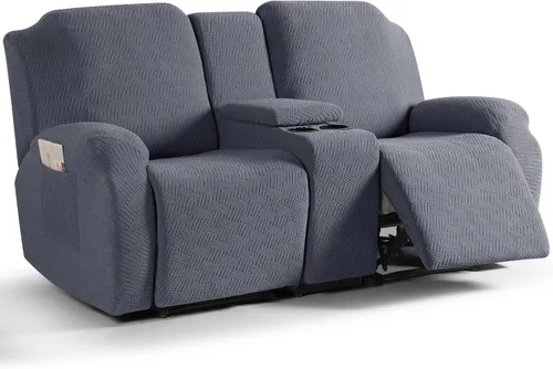 Vista 20 de KinCam Fundas para Sillón Reclinable de Dos Plazas con Funda para Consola Central, Fundas para Sofá Reclinable de 2 Asientos, Funda para Sofá