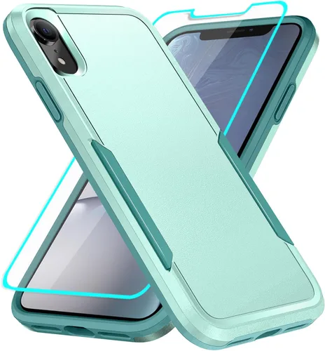 Vista 11 de Funda para iPhone XR con protección de pantalla: resistente a prueba de golpes y arañazos Funda para iPhone XR-Negro