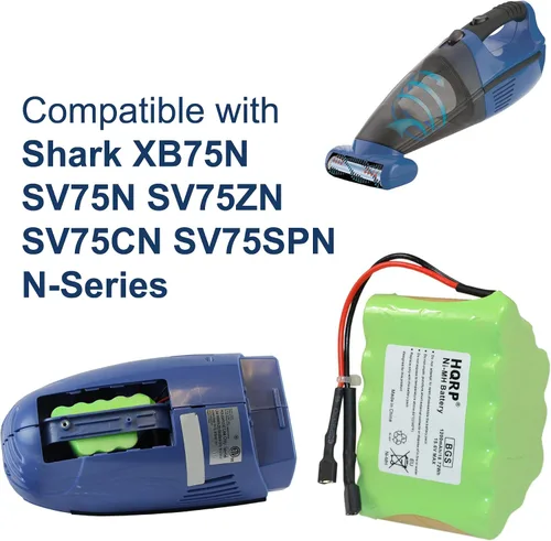 Vista 6 de HQRP Batería compatible con Shark XB75N SV75-N SV75Z-N SV75C-N SV75SP-N Serie N SV75_N, SV75Z_N, SV75SP_N, SV75N SV7514-N Aspiradora de mano