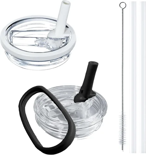 Vista 9 de Stanley - Paquete de 2 tapas abatibles con popote Stanley, a prueba de fugas, accesorios Stanley para vasos Stanley Quencher H2.0 de 40 onzas beige