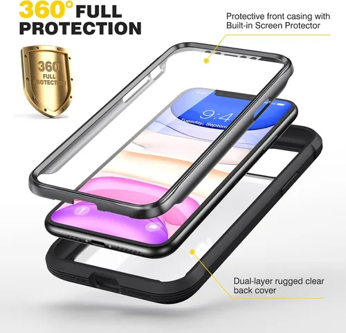 Vista 2 de DIACLARA - Funda transparente compatible con iPhone XR 6.1 pulgadas 2018