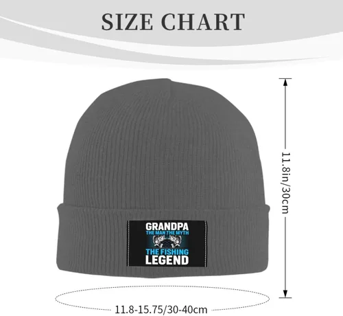 Vista 3 de KOSPOGO Grandpa The Man The Myth The Fishing Legend Beanie Hat for Men Women Soft Cozy Knit Hats Winter Warm Skull Cap