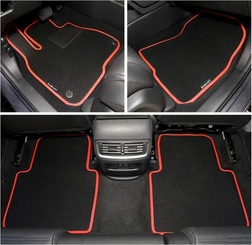 Vista 3 de CLIM ART Honeycomb FL051417021 - Alfombrillas de automóvil de ajuste personalizado para Honda CR-V 2017-2021, primera y 2ª fila, alfombrillas