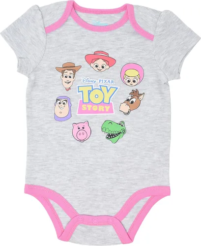 Vista 3 de Disney Classics The Aristocats Lion King Winnie the Pooh Pixar Toy Story Baby Girls 5 Pack Bodysuits Newborn to Infant