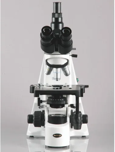 Vista 2 de AmScope Microscopio compuesto trinocular T690B-PL, aumento 40X-2000X, oculares de campo súper ancho WH10x y WH20x, objetivos acromáticos de plan