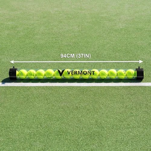 Vista 2 de Vermont Tubo de recogida de pelota de tenis Capacidad de 15 pelotas - Base de goma duradera con diseño de PVC ligero - Correas de liberación