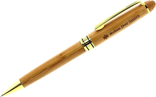Vista 3 de Regalos EMT personalizados Grabado Pen Case Set EMS Plumas Personalizado Grabado Bambú Madera Regalo Pen Case Set