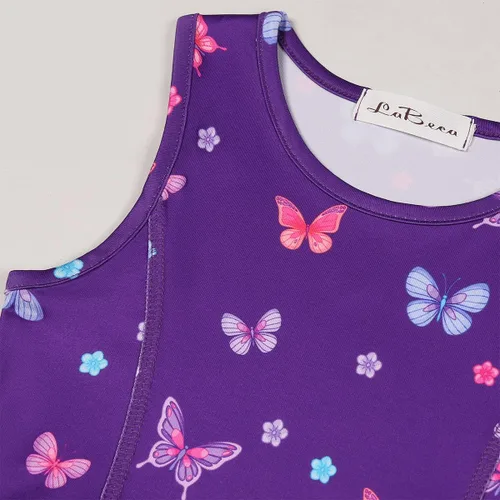 Vista 4 de LaBeca - Vestido sin mangas o de manga larga para niñas, vestidos informales con diseño de unicornio o sirena para niñas pequeñas o grandes