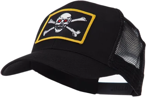 Vista 9 de e4Hats Skull and Choppers Gorra de malla con parches militares bordados