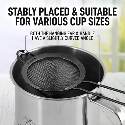 Vista 4 de Zulay - Colador pequeño de acero inoxidable, eficaz en forma de cono para cócteles, hierbas de té, café y bebidas, colador de malla fina que es a