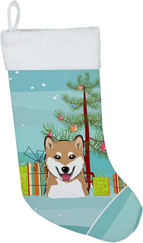Vista 22 de Caroline's Treasures BB1590CS Árbol de Navidad y Alaskan Malamute Calcetines de Navidad para colgar en la chimenea, decoración de fiesta de Navidad