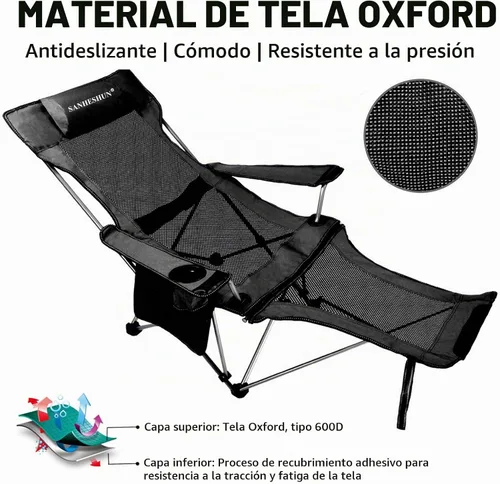 Vista 5 de Zero Gravity - Silla de camping reclinable con almohada acolchada, soporte para tazas, bolsillo de almacenamiento y bolsa de transporte, sillón
