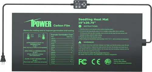 Vista 15 de iPower Alfombrilla térmica de siembra de 10 x 20.75 pulgadas, película de carbono mejorada, cálida, impermeable, para interiores, germinación