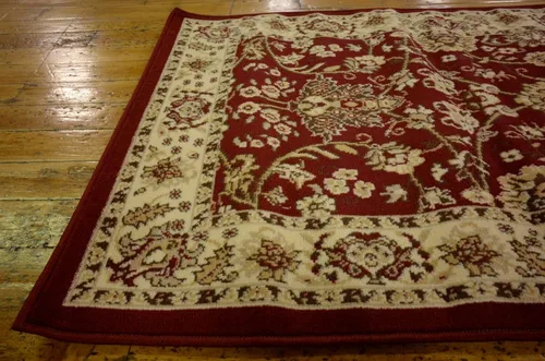 Vista 6 de Unique Loom Sialk Hill Collection - Alfombra de área - Washington (2 pies 11 pulgadas x 16 pies 5 pulgadas, color borgoña/crema)