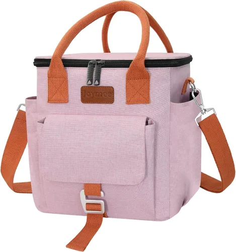 Vista 13 de Joymee Lonchera para hombres, bolsa de almuerzo aislada para mujeres con correa para el hombro, reutilizable, a prueba de fugas, grande, espaciosa