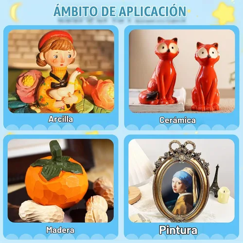 Vista 6 de Kit de esmalte de arcilla seca al aire – Esmalte y barniz de arcilla polimérica de 7 onzas para arcilla seca al aire – Sellador de alto brillo