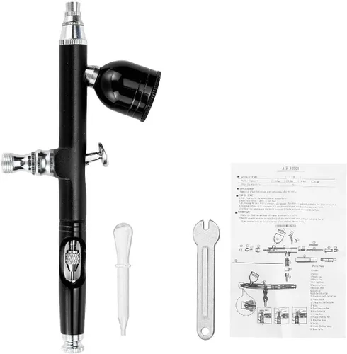 Vista 6 de Kit de aerógrafo, pistola de aerógrafo de alimentación por gravedad de doble acción con boquilla de 0.012 in, juego de pulverizador de pintura
