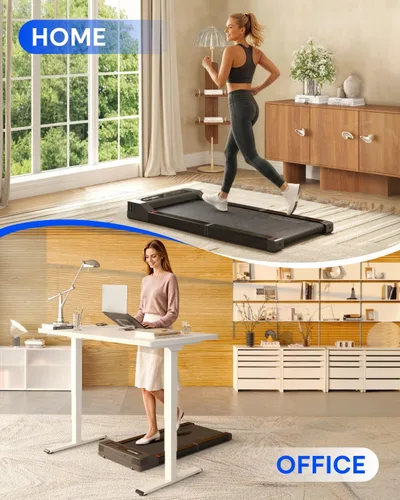 Vista 12 de FLEXISPOT Foldable Walking Pad Treadmill for Home Office, Under Desk Treadmill with Fold-in-Half Design, Quiet Brushless Walking Experience, 264 LBS