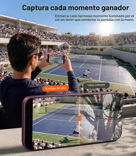 Vista 4 de TORRAS SunView AR Ultra - Protector de pantalla para iPhone 18 Pro/17 Pro