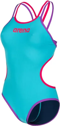 Vista 3 de Arena Traje de baño con espalda cruzada doble para mujer