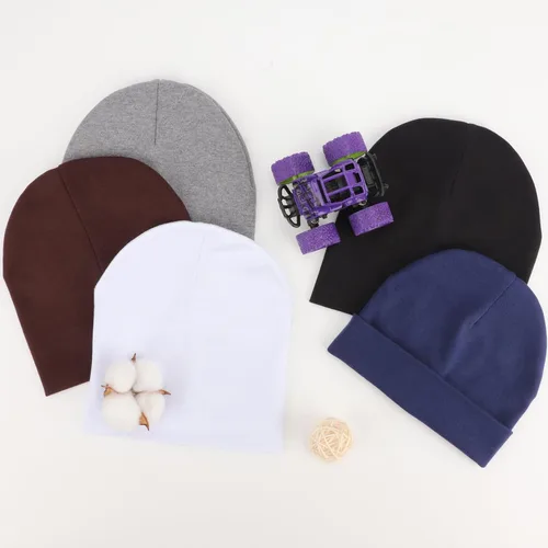 Vista 7 de DRESHOW BQUBO - Gorro de punto unisex para bebé, 8 unidades, suave, lindo gorro de punto