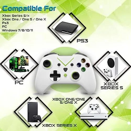 Vista 8 de DR Desings USB Wireless Controller for XBOX ONE SSeries SX Console Controller for PC Android Joystick Video Game Controllers (BLANCO)