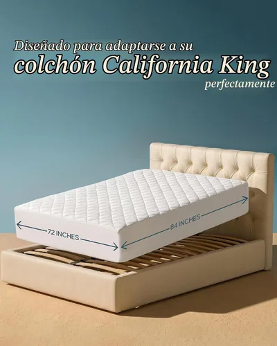 Vista 2 de Utopia Bedding - Funda acolchada para colchón con ajuste elástico, tamaño California King, protector y cubierta de colchón con bolsillo profundo que