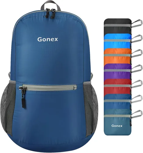 Vista 10 de Gonex Mochila Ultraligera Plegable de 20L, Práctica, Plegable para Camping, Viajes al Aire Libre, Ciclismo, Mochila Escolar