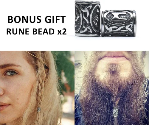Vista 7 de Gungneer Mjolnir Thor Hammer Pendant Necklace Stainless Steel Viking Accessories Norse Pendant Viking Jewelry for Men (adjustable length cord)