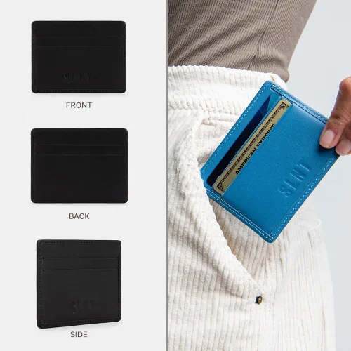 Vista 2 de Silent Pocket Cartera de piel de vaca real con bloqueo RFID, ideal para viajes, asegura tu información