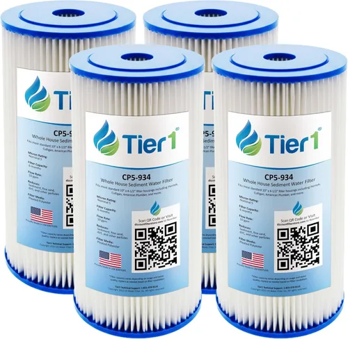 Vista 9 de Tier1 Filtro de agua de 30 micras de 10 x 4.5 pulgadas Cartucho de sedimento plisado de poliéster para toda la casa Reemplazo para filtro