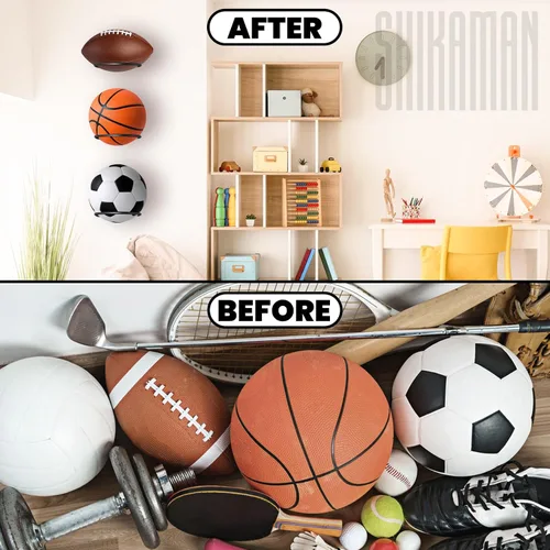 Vista 5 de Ball Holder Wall Mount Bulk,Basketball Football Stand Ball Storage