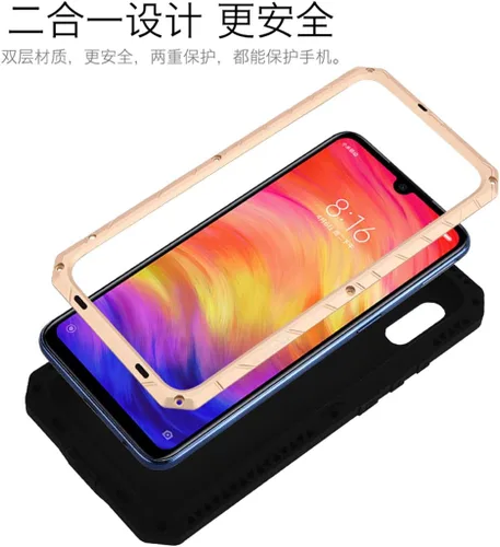 Vista 5 de DAYJOY Funda de aluminio compatible con Xiaomi Redmi Note 7/7 Pro, material de metal de alta calidad + silicona, a prueba de golpes, a prueba