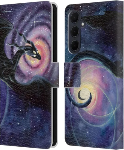 Vista 344 de Head Case Designs Officially Licensed Carla Morrow Galactic Entrancement Dragons Leather Wallet Case Compatible with Samsung Galaxy A07 4G