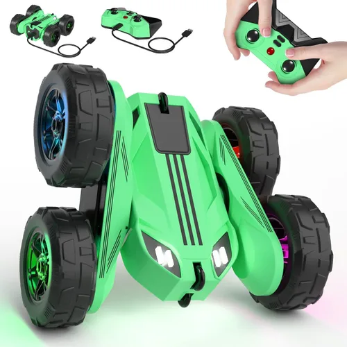 Vista 8 de MaxTronic Auto de control remoto de carga directa rápida con LED, carga dual USB-C exclusiva para automóvil y controlador - 2.4Ghz 9.3 mi/h 360° Azul