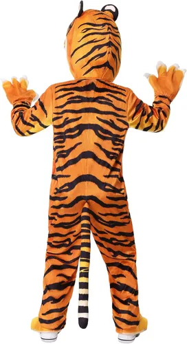 Vista 3 de Disfraz realista de tigre para niños de peluche