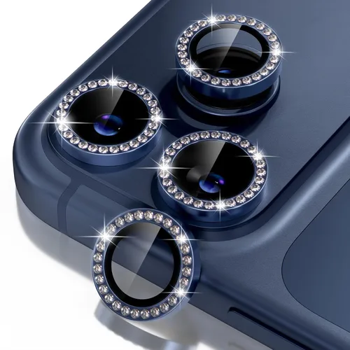 Vista 49 de Misea Compatible con iPhone 16 Pro/iPhone 16 Pro Max, protector de lente de cámara de vidrio templado Ultra-HD, protector de pantalla de anillo Negro