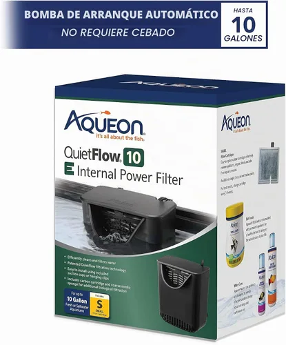 Vista 2 de Aqueon QuietFlow 10 E - Filtro interno para peceras de acuario, pequeño, para tanques de peces de hasta 10 galones
