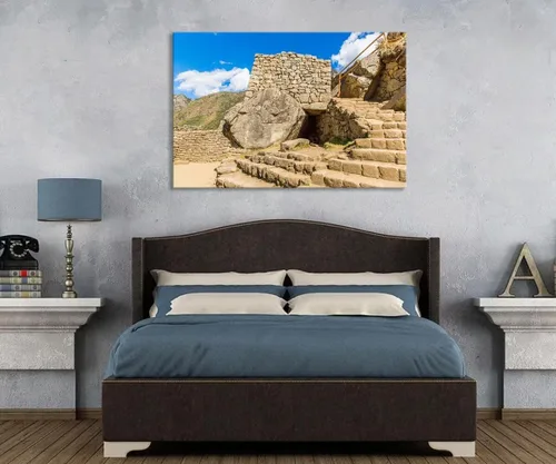 Vista 6 de Arte de pared inca, América del Sur, en Machu Picchu, Perú, arte de pared, arte moderno, enmarcado, listo para colgar