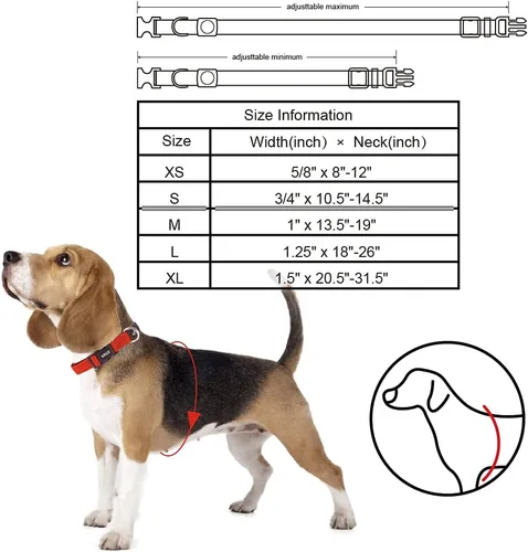 Vista 5 de Collar de perro para perros medianos (ancho - 3/4 pulgadas, largo - 17 - 21.5 pulgadas) Collar de perro turquesa acolchado ajustable con anillo