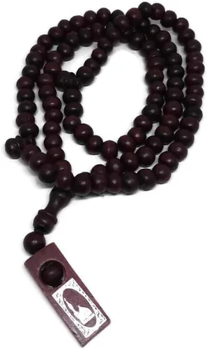 Vista 7 de Tasbih musulmán de madera con 99 cuentas de rosario, Amn081, etiqueta impresa para foto del Islam, oración del Islam, Zikr Misbaha Ramadán, regalo