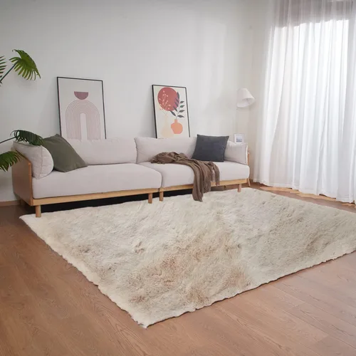 Vista 86 de Ghouse Alfombra ultrasuave de pelo sintético de conejo 2x3, alfombras lavables a máquina para dormitorio, alfombras esponjosas para sala de estar