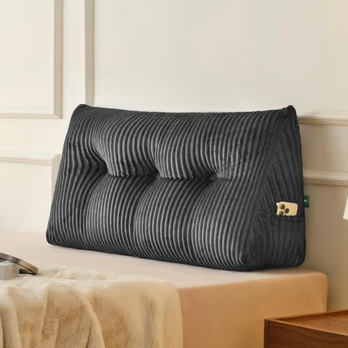 Vista 21 de Z-hom - Almohada grande para cabecero con un solo rollo, almohada de cuña para sentarse en la cama, cojín triangular de apoyo de respaldo para leer
