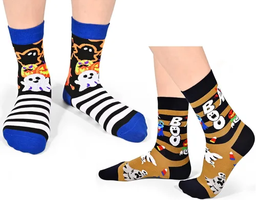 Vista 4 de Dsia Zamur Calcetines para niños y niñas, paquete de 4 a 6 unidades + caja de regalo, novedosos calcetines de pantorrilla coloridos para niños de 2