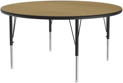 Vista 147 de Correll - Mesa rectangular de actividades para el aula de 24 x 36 pulgadas, altura ajustable (19-29 pulgadas), parte superior de nogal colonial